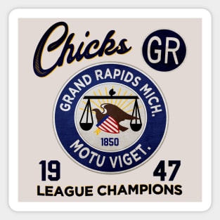 Grand Rapids Chicks • AAGPBL Patch • Grand Rapids, Michigan Sticker